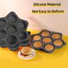 aqxreight 7 Cavity Silicone Hamburger Bun, Non Stick Baking Pan for Egg, Cornbread, Layer Cake, Soft and Flexible for Convenient Storage, High Heat -40F to 450F, Dishwasher Safe, (Grey) view 2