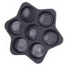 aqxreight 7 Cavity Silicone Hamburger Bun, Non Stick Baking Pan for Egg, Cornbread, Layer Cake, Soft and Flexible for Convenient Storage, High Heat -40F to 450F, Dishwasher Safe, (Grey) view 3