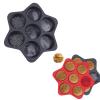aqxreight 7 Cavity Silicone Hamburger Bun, Non Stick Baking Pan for Egg, Cornbread, Layer Cake, Soft and Flexible for Convenient Storage, High Heat -40F to 450F, Dishwasher Safe, (Grey) view 4