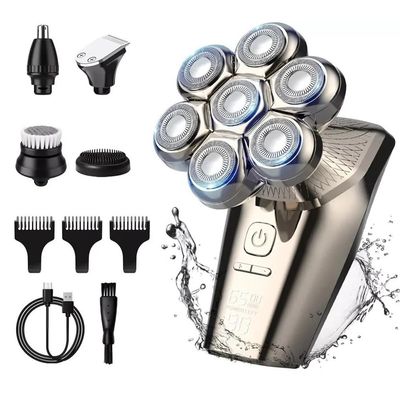 Electric Razor for Men, 5 in 1 Rotary Electric Shaver 7D Rechargeable Bald Head Beard Trimmer Razor