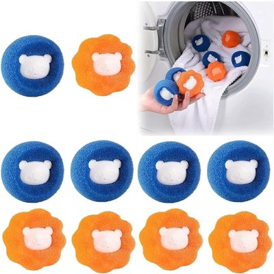 10 Pcs Box-Packed Pet Hair Remover for Laundry, Laundry Pet Hair Catcher, Washing Machine Hair Catcher, Washing Balls Dryer Balls for Clothing Dog Cat Pet Fur RemoverOrange+Blue