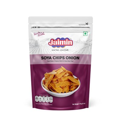 Lily's Indian Vegetarian Cuisine Present Jaimin Khatta Mitha Sweet and Salty Savoury Mix, 200g, Assorted Indian Snack Variety Pack of 1 (1, Soya-Chips-Onion)