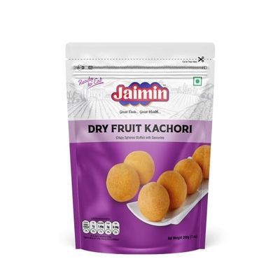 Lily's Indian Vegetarian Cuisine Present Jaimin Khatta Mitha Sweet and Salty Savoury Mix, 200g, Assorted Indian Snack Variety Pack of 1 (1, Dry-Fruit-Kachori)