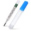 UTHCLO 3pcs Thermometer Protective Barrel Storage Rack Thermometer Carrier Holder Body Temperature Protection Thermometer Case Thermometer Protective Cover Thermometer Covers Blue Plastic view 2