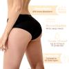 Period Pants Teenage Girls Cotton Briefs Heavy Flow Absorbent Leak Proof Crotch Postpartum Underwear Hipster Panty Comfortable Knickers Black XL view 3