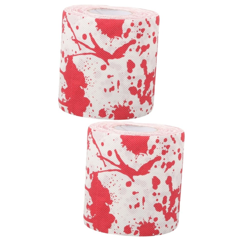 HAPINARY 2rolls Halloween Toilet Paper Bloodstain Design Funny Bathroom Accessory for Party Pranks