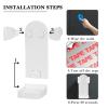 Linkidea 2 Pack Electric Shaver Wall Mount Holder, Self-Adhesive Adjustable Razor Organizer, Compatible with Braun Series 5 / 6 / 7 / 9, Bathroom Shower Storage (White) view 3