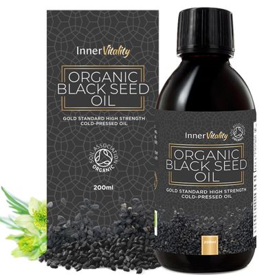 Black Seed Oil Organic Cold Pressed  Up to 5X Strength Thymoquinone | Gold Standard Pure Virgin Nigella Sativa (Black Cumin, Kalonji) | 200ml | Inner Vitality
