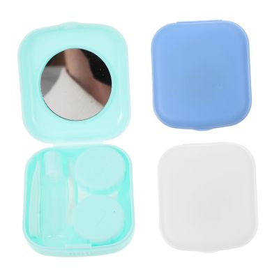 Didiseaon Portable Contact-Lens Case Set of 3 Mixed Colors with Mini Travel Contact-Lens Organizer Box Pocket-Sized Storage Container for Contact Lens Care and Daily Use Random Color