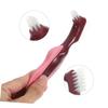 Beaupretty Denture Brush Set 2pcs Dual-Head False Toothbrushes for Denture Cleaning Travel Use with Red and Blue Handles, Soft Bristles for Elderly Oral Care view 2