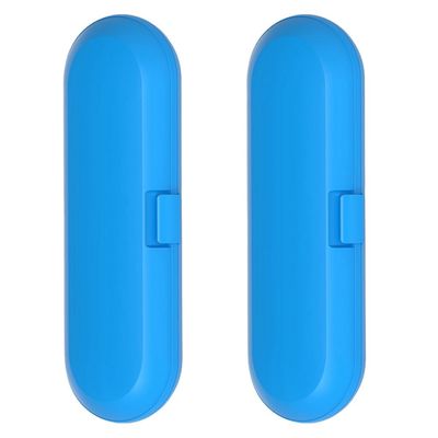 GOSER 2Pcs Protable Electric Toothbrush Travel Box Storage Case for Universal Toothbrush Handle Tooth Brush Heads Holder,Blue Easy to Use