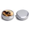 3 Compartment Medicine Pill Case Cowboys Riding Horses Printed Round Pill Box Small Pill Organizer Box for Pocket Purse Briefcase Pills Medicine Cod Liver Oil Storage Box Earplug Case view 3