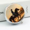 3 Compartment Medicine Pill Case Cowboys Riding Horses Printed Round Pill Box Small Pill Organizer Box for Pocket Purse Briefcase Pills Medicine Cod Liver Oil Storage Box Earplug Case view 4