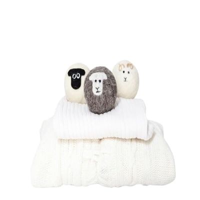 Wool Dryer Balls, Pack of 3 English Sheep Breed, Felted Laundry Balls, Reusable, Chemical Free Laundry, Natural Fabric Softener