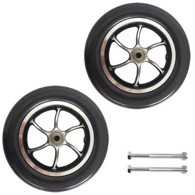 10 Inch Electric Wheelchair Front Wheel Accessories, 10X2 Wheelchair Replacement Whee Casters, Non-Pneumatic Solid Tires, Bearings 12 mm(1/2 inch)