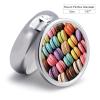 3 Compartment Medicine Pill Case Macaron Biscuit Flavored Pastries Printed Round Pill Box Small Pill Organizer Box for Pocket Purse Briefcase Pills Medicine Cod Liver Oil Storage Box Earplug Case view 2
