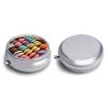 3 Compartment Medicine Pill Case Macaron Biscuit Flavored Pastries Printed Round Pill Box Small Pill Organizer Box for Pocket Purse Briefcase Pills Medicine Cod Liver Oil Storage Box Earplug Case view 3