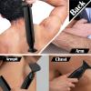 Back Hair Shaver, Back Shaver for Men with 2 Shaving Heads Foldable Back Shaver for Men Back Hair Removal Epilator for Men Body Shaver for Men with Ergonomic Handle for Face, Arm, Chin view 3