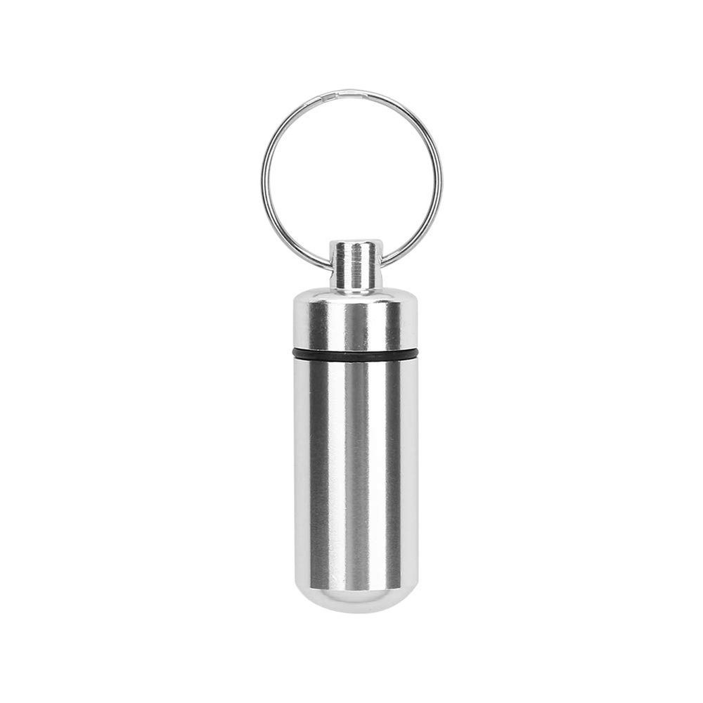 Generic Mini Aluminum Pill Box Case Drug Bottle Holder Container Keychain
