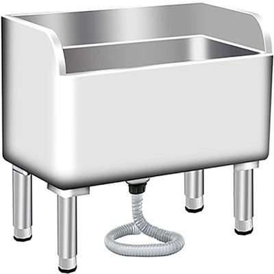 Commercial Floor Mop Sink Stainless Steel - Indoor Outdoor Utility Service Basin, for Kitchen Business Garages, Laundry Room Slope Sink, with Drainage