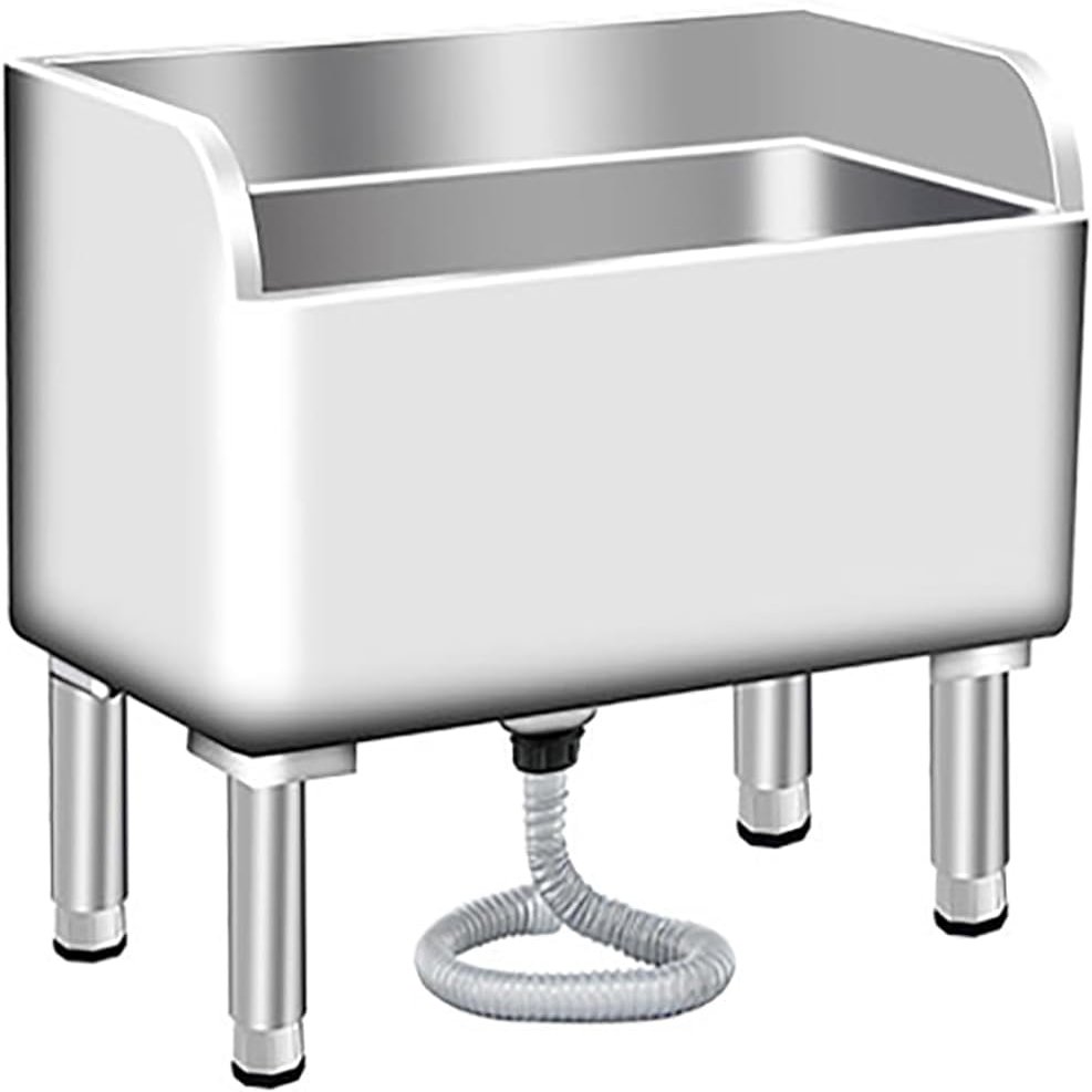 Commercial Floor Mop Sink Stainless Steel - Indoor Outdoor Utility Service Basin, for Kitchen Business Garages, Laundry Room Slope Sink, with Drainage