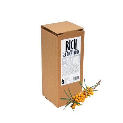 PRESSUICE - Fresh Rich Sea Buckthorn Juice not from concentrate - 1 carton 1.5 liters Vege Juices NFC - Pressed Semi Sweet Drink - No added Sugar - Fruit Shoots Drinks - Natural Press