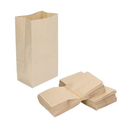 100Pcs Kraft Paper Bags, Brown Kraft Paper Lunch Bag Food Grade Greaseproof Tear Resistant Paper Sandwich Bags for Grocery, Craft, Storage (280x150x90mm)