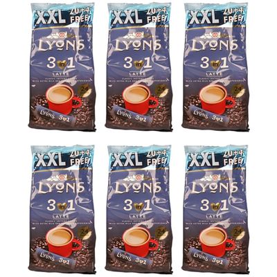 Premium Instant Coffee Sachets Individually Wrapped Gluten-Free Vegetarian Coffee Bag with Mug (6X 24Sachets, 3in1 Latte)