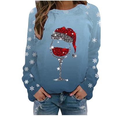 WILLBEST women's christmas tops sweatshirts striped jumpers for women uk comfy pajamas for women xmas graphic christmas printed white tops uk women's sweatshirts