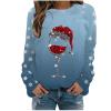 WILLBEST women's christmas tops sweatshirts striped jumpers for women uk comfy pajamas for women xmas graphic christmas printed white tops uk women's sweatshirts view 1