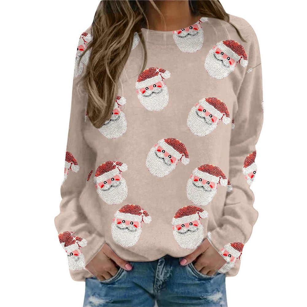 christmas sweatshirt matching xmas pjs for family comfy pajamas for women festival tunic blouse long line vest tops women uk ladies christmas jumper halloween shirt women's tops