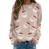 christmas sweatshirt matching xmas pjs for family comfy pajamas for women festival tunic blouse long line vest tops women uk ladies christmas jumper halloween shirt women's tops view 1