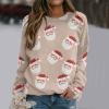 christmas sweatshirt matching xmas pjs for family comfy pajamas for women festival tunic blouse long line vest tops women uk ladies christmas jumper halloween shirt women's tops view 2