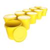 10 Buckets with Lid, 10 L, Yellow, Round, Plastic Bucket, Food-Safe, Airtight and Stable, Empty Bucket with Handle and Lid Suitable for Food, Chemistry, Washing Powder, Adhesives view 1