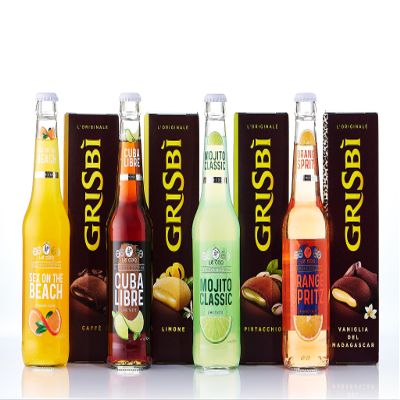 Caravella Fine Food - Gift set " 4 Party n1" - Mix of 4 Cocktails Sex on the Beach, Cuba Libre, Mojito Classic, Orange Spritz and 4 creamy Cookies - coffee, lemon, pistachio, Madagascar vanilla