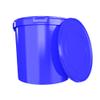 3 Buckets with Lid, 10 L, Blue, Round, Plastic, Food-Safe, Airtight and Stable, with Handle Suitable for Food, Chemistry, Washing Powder, Adhesives view 2