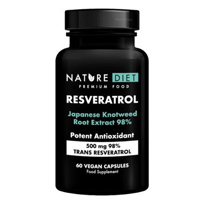 Nature Diet Resveratrol, 500 mg, Trans-Resveratrol (98%), 60 Capsules