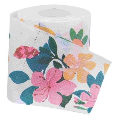 1 Roll Colorful Printed Roll Paper Toilet Paper Exquisite Handkerchief Paper Disposable Napkin Paper Napkins