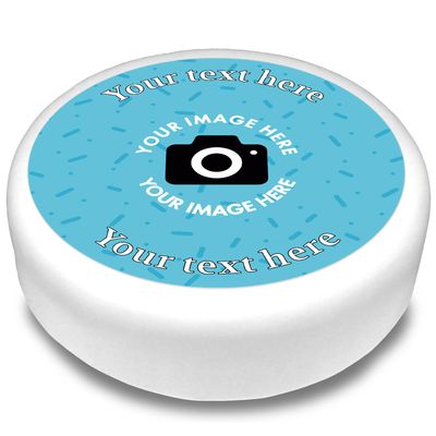 Cakeshop Round Personalised Fully Customisable Edible Cake Topper | Custom Image & Text | For Birthdays & Celebrations | Multiple Shapes & Sizes | Icing & Wafer Paper Options