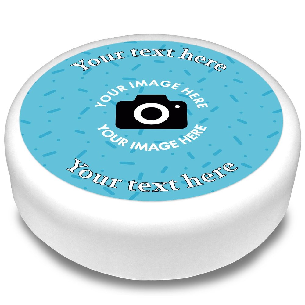 Cakeshop Round Personalised Fully Customisable Edible Cake Topper | Custom Image & Text | For Birthdays & Celebrations | Multiple Shapes & Sizes | Icing & Wafer Paper Options