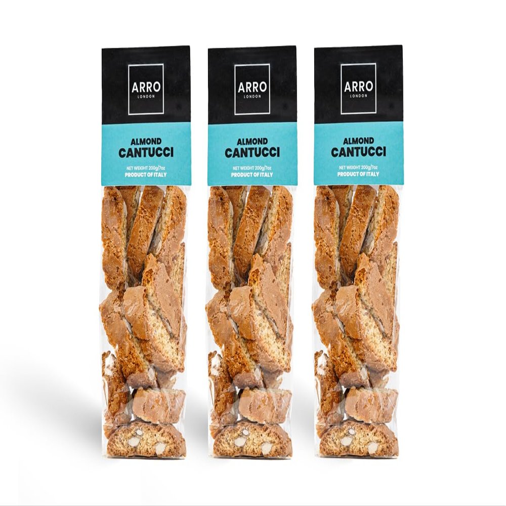 ARRO Cantucci - 3 Pack (Almond Biscuits) Deliciously Crispy and Crunchy Biscotti Italian Biscuits, Ideal with Coffee, Tea, After Dinner