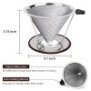 Pour Over Coffee Dripper,Slow Drip Paperless Coffee Filter,Stainless Steel Reusable Coffee Filter,Reusable Pour Over Coffee Maker for (1-4 Cup),Fine Mesh Coffee Strainer with Stand and Bonus Brush view 4