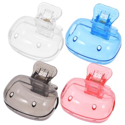 Beaupretty 4pcs Clip-on Toothbrush Protective Cap PET Material Portable Toothbrush Head Cover Versatile Travel Accessory for Electric and Manual Brushes
