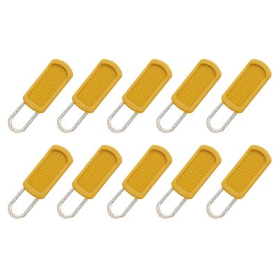 10Pcs Zipper Repair Kit Replacement Parts Zip Zipper,Durable Zipper Pull Replacement Set Spare,Zip Puller Replacement,Removable Zipper Pull Tabs for Purse,Clothes,Jeans,Suitcase (Yellow)