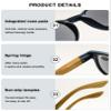 ABETOS Reading Sunglasses UV400 Protection Outdoor Sun Readers for Men Women Wood Full Lens Tinted Blue Light Reading Eyeglasses 1.0+ 1.5+ 2.0+ 2.5+ 3.0+, Blue+2.5 view 4
