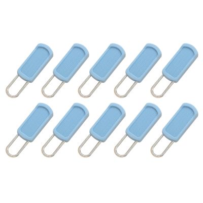 10Pcs Zipper Repair Kit Replacement Parts Zip Zipper,Durable Zipper Pull Replacement Set Spare,Zip Puller Replacement,Removable Zipper Pull Tabs for Purse,Clothes,Jeans,Suitcase (Blue)