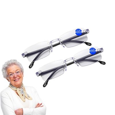 2PCS Color-Changing Anti-Blue Light Presbyopia Glasses, Intelligent Zoom Anti Blue Light Presbyopia Glasses, Auto Focus Multifocal Reading Glasses for Men Women (+3.50)