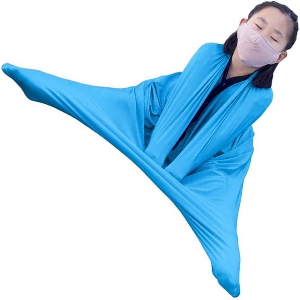 Full Body Sock, Sensory Body Sock Provides Deep Pressure Input. Toys for Autistic Children Can Improve Children's Balance and Reduce Children's Sensitivity to Stress(Hellblau,XL)