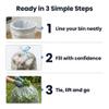 Tezraftaar 10 x Clear Heavy Duty Bin Liner Bags 18" x 29" x 39" 90 Litre 200 Gauge Strong Refuse Sacks Thick Plastic Bin Bags for Household Kitchen Office Garden Waste Recycling view 4