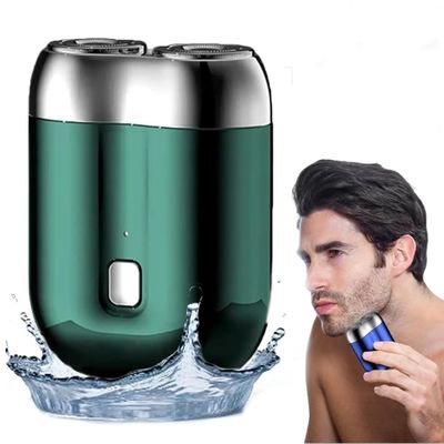 2024 New Upgrade Pocket Shaver USB Mini Shavers for Men, Electric Mini Portable Razor, Rechargeable Waterproof Compact Electric Shaver, Double Head Razor, for Home Car Travel (Green)
